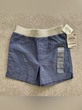 First Impressions Boys Size 6-9 Months Blue Pull Up Shorts NWT